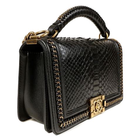 chanel boy bag in python &